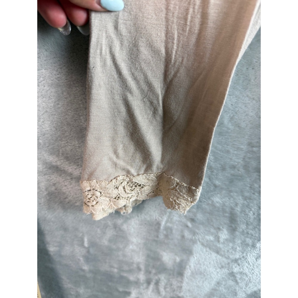 CABLE & GAUGE Blouse Womens M Beige Lace Cotton Viscose Boho Peasant Top - Picture 6 of 10